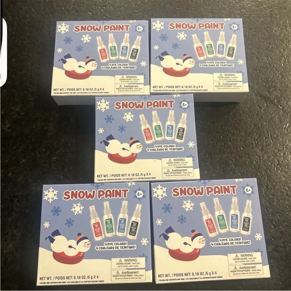 Set Of 5- ISCREAM SNOW DAY SNOW PAINT- New- 4 Colors In Each Box ❄️